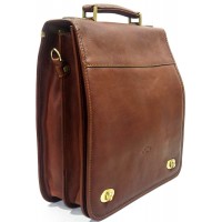 Вертикальный портфель рюкзак из кожи KATANA (Франция) k-31011 BROWN